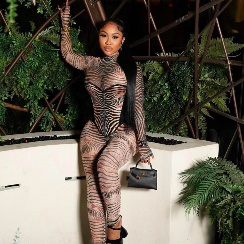 Chic Zebra Pattern Bodysuit